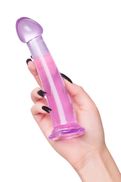 Нереалистичный фаллоимитатор Jelly Dildo M Toyfa Basic, TPE, фиолетовый, 18 см