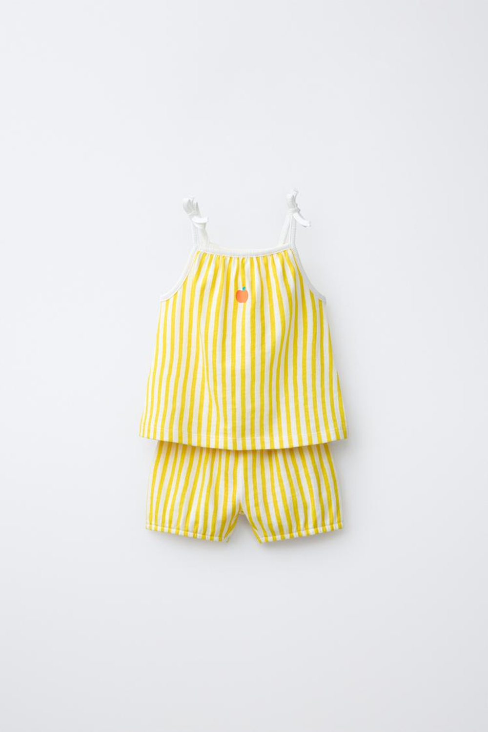 ZARA КОМПЛЕКТ ИЗ ФУТБОЛКИ И БЛУМЕРОВ В ПОЛОСКУ, С ПРИНТОМ