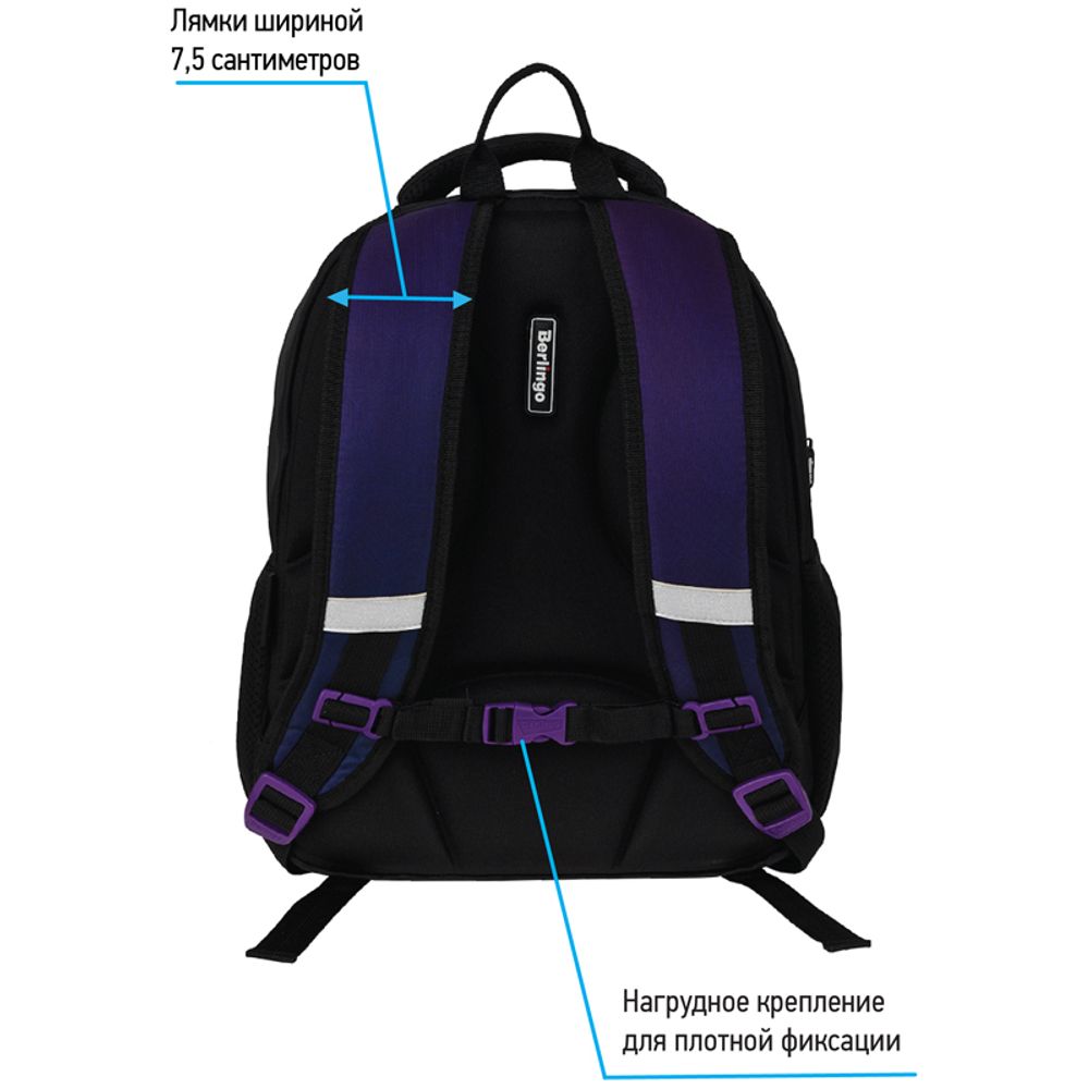 Рюкзак Berlingo Bliss "Cyber Skateboard" 40*29*19см, 3 отделения, 2 кармана, анатомическая ЭВА спинка