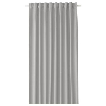 IKEA BRUKSVARA  (ИКЕА БРУКСВАРА)  -  Штора, 1 шт, на ленте/серая, 140x250 см