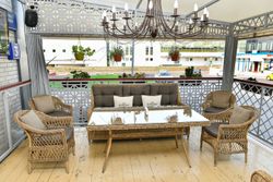 "Гляссе" диван трехместный из искусственного ротанга, цвет соломенный