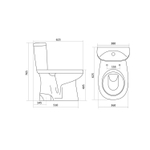 Унитаз-компакт "Анимо 2РА" в пол (нижн.подв, 2-кн.арм. Уклад, дюро сид.) (Santek)
