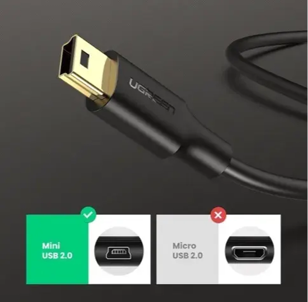 Кабель USB 2.0 - mini USB, 480Mbps, 1.5m. UGREEN 10385
