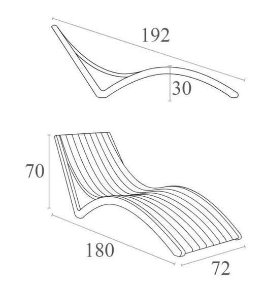 Шезлонг Slim черный