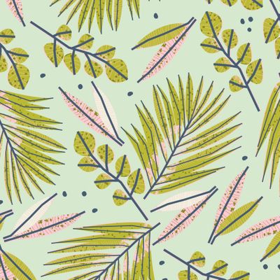 Тропический принт с листьями