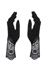 Чёрные перчатки с кружевом Moketta Gloves SL (42-46) (Цвет: черный)