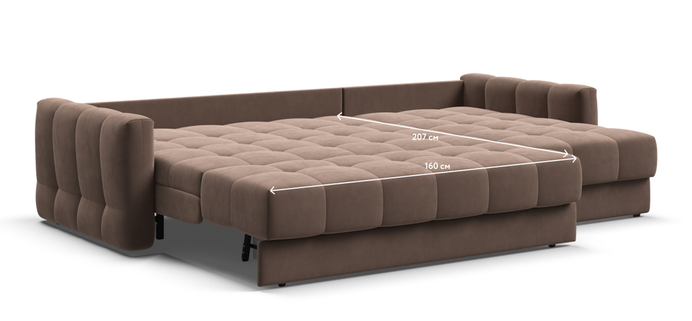 Угловой диван Босс Слип 160 Велюр Монолит Мокко