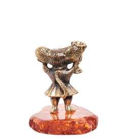 AM-1603 Фигурка «Мышь Чемпионка» (латунь, янтарь)