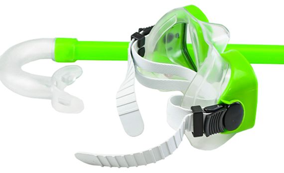 Набор маска+трубка детский от 4 до 16 лет Mares Security Lens прозрачный/зеленый