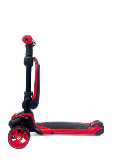 Самокат-беговел со светящимися колёсами 3 в 1 Scooter Micar Moby Black-Red