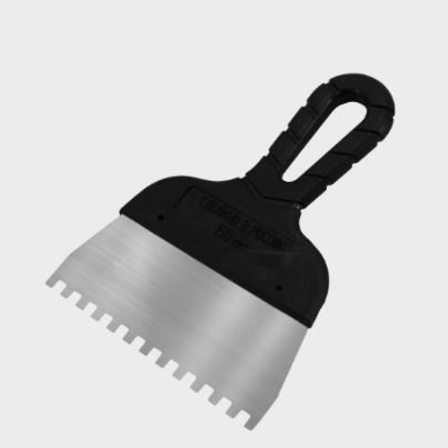 Шпатель нержав. 200мм зуб 4*4  пласт.ручка   Black Edition  DEСOR/ 311-3200