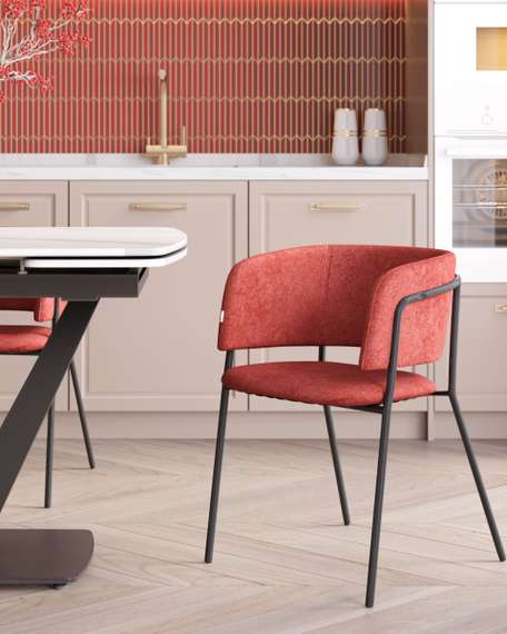 Кресло Нэлли New буклированный велюр терракотовый