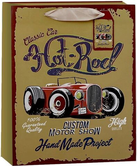 Пакет подарочный, Ретро-спорткар, 23*18*10 см, 1 шт.