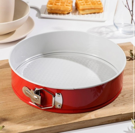 Форма для выпечки разъёмная 28см «Флёри» с антипригар.покрытием цв.красный