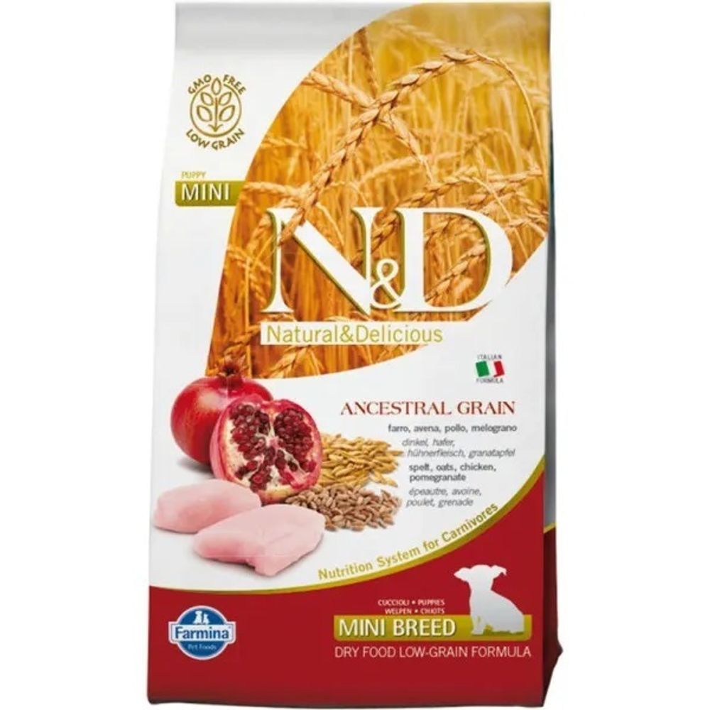 Сухой корм FARMINA N&amp;D Ancestral Grain для щенков мелких пород c курицей и гранатом - 2,5 кг