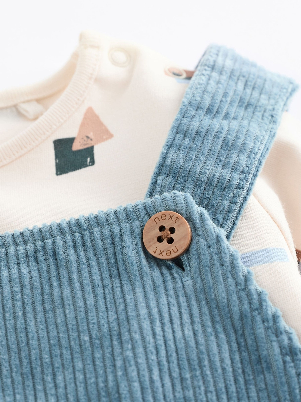 Боди и вельветовый комбинезон в комлекте для малышей Next Q96-667, Голубой