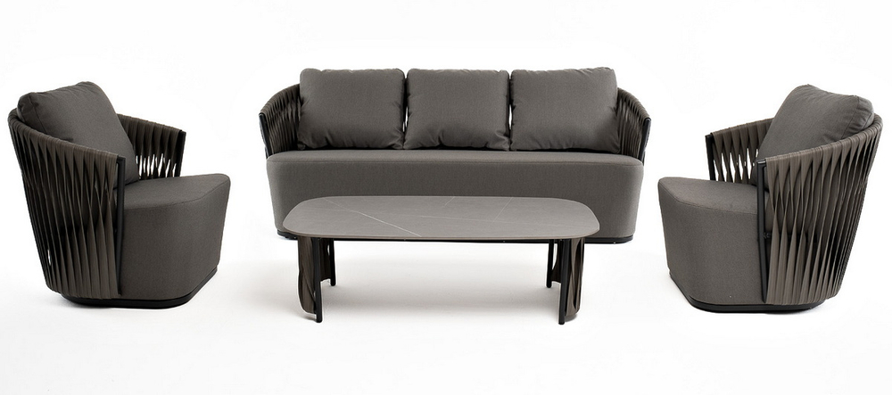 "Флоренция" лаунж-зона из искусственного ротанга, цвет графит