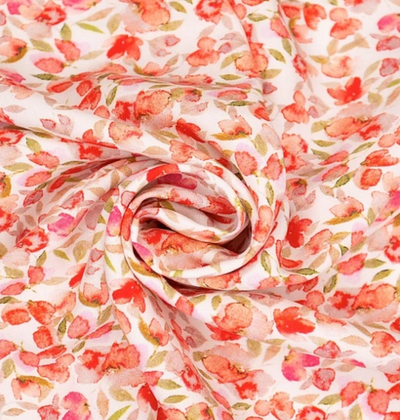 Ткань штапель Диджитал принт 100 гр/м2, 100% вискоза, ш. 145 см, красный