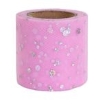 Лента (5,5 см*13,72 м) Фатин с пайетками, Розовый, 1 шт.