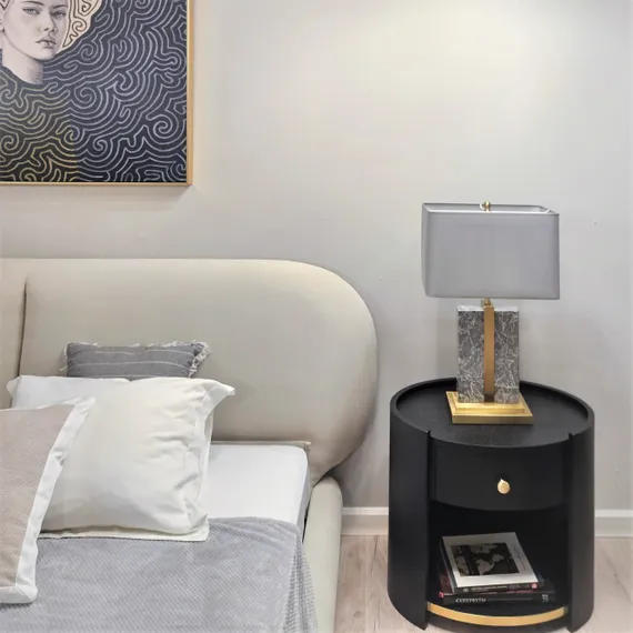 Двуспальная кровать 4122, 180х200, серый велюр