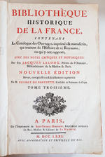 "Bibliothеque historique de la France..." Jacques le Long.  Tome 1, 3, 5.   1768 - 1778 г.г.