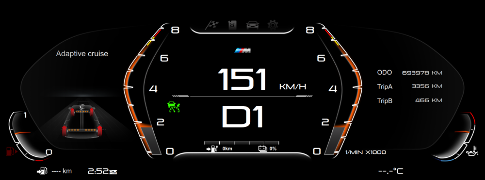 Цифровая приборная ЖК панель для BMW 2 серии F22 2013-2022 RDL-1297