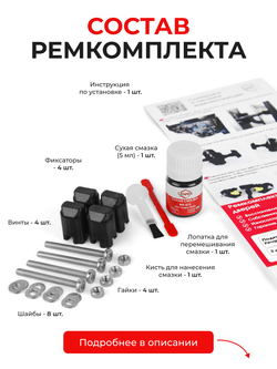 Ремкомплект ограничителей дверей Peugeot 301 (I) (2 двери, тип 43) 2012-2020