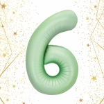 Шар фольгированный 32'/81см «Цифра «6» (зеленый)