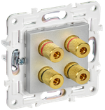 SKANDY Аудиорозетка 4-местная SK-A01S серебряный IEK