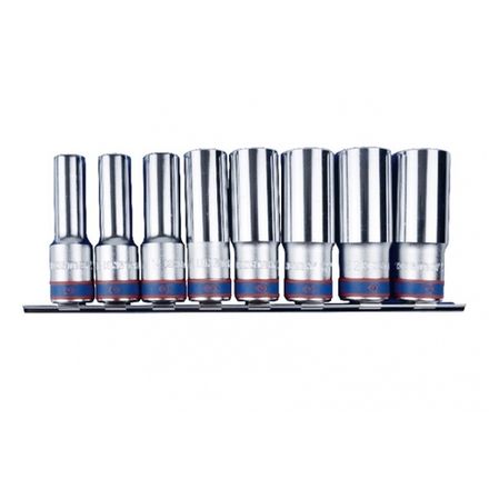 Цена на KING TONY (4208MR11) Набор глубоких торцевых головок 1/2", 12-гранные, 12-24 мм, 8 предметов