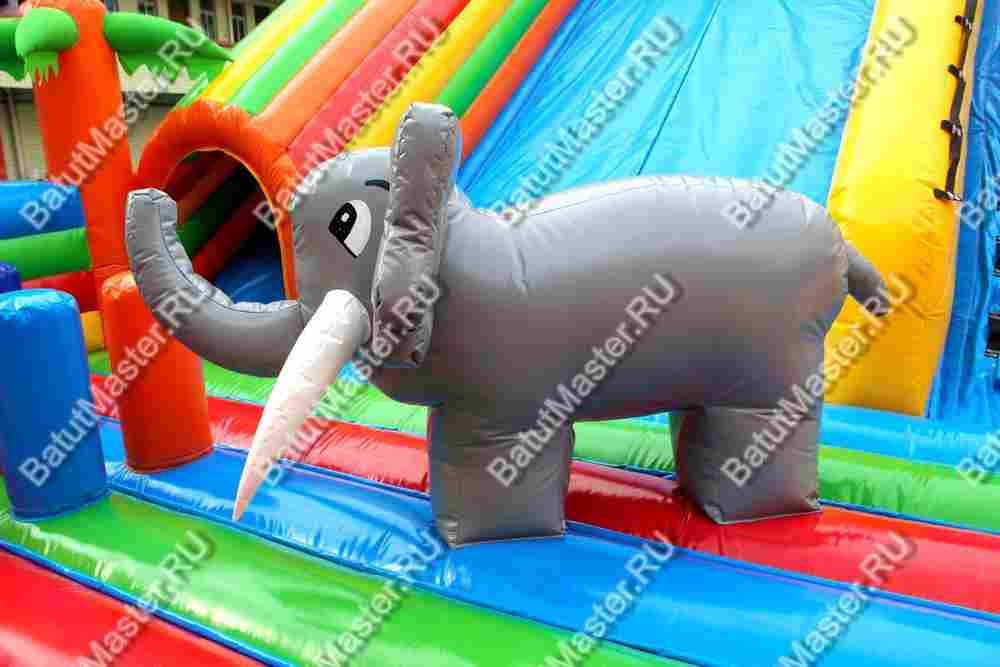 Надувной батут горка "Парк Юрского периода"