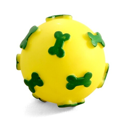 Игрушка "Мяч с косточками" с пищалкой 6 см (винил) - для собак (Triol)