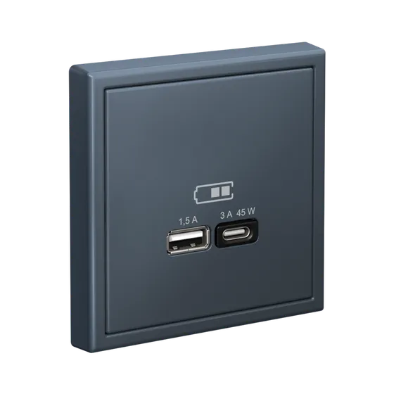 Розетка USB ArtGallery тип A+C 45Вт QC PD высокоскор. ЗУ механизм грифель SE GAL000729