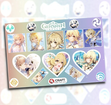 Стикерлист "Геншин Импакт - Сердечки" - Люмин (Путешественник)
