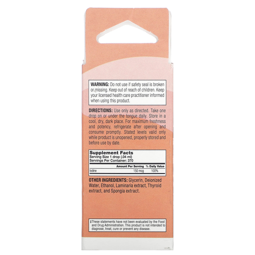 Natural Balance, Thyadine, поддержка здоровья щитовидной железы, без добавок, 150 мкг, 15 мл (0,5 жидк. унц.)