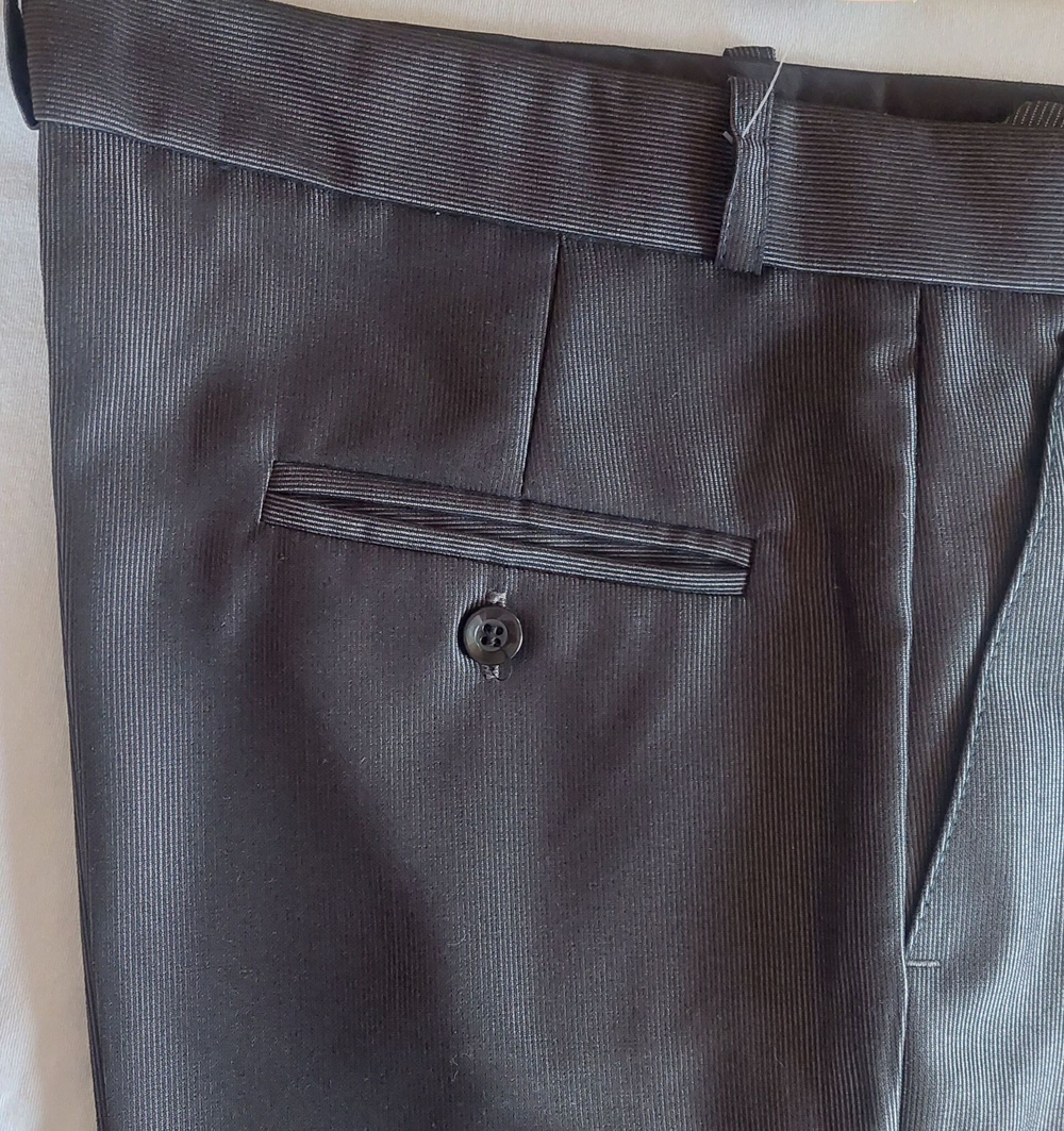 Брюки мужские классические со стрелками чёрные костюмные в рубчик 64