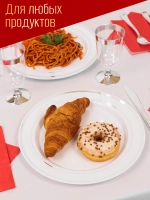 Набор больших одноразовых пластиковых тарелок с каймой "Серебро" 26 см 10 штук