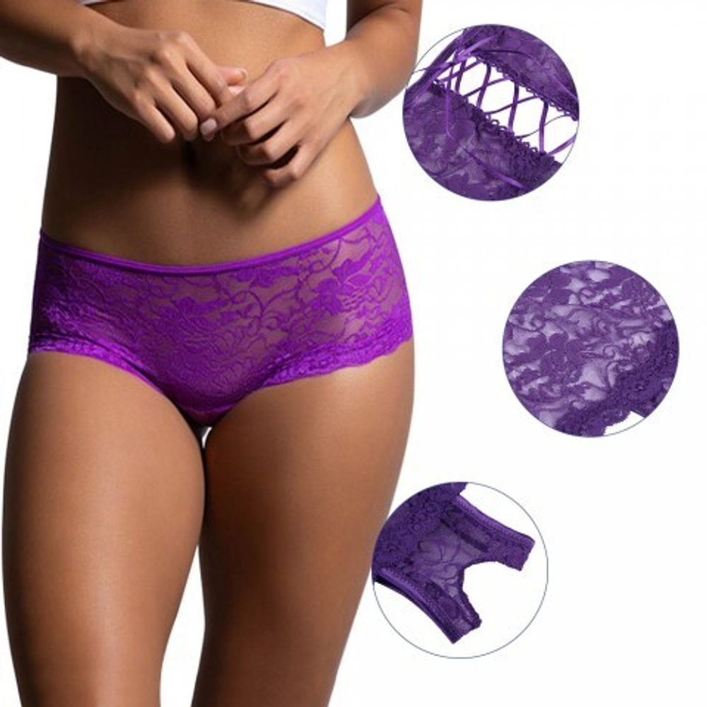 Трусики на завязках с доступом, лиловые, XS-S