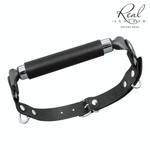 Черный кожаный кляп-трензель (Цвет: черный)