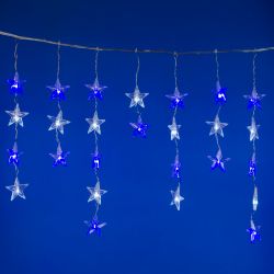 ULD-E5505-196-DTK WHITE-BLUE IP20 STARS-1 Занавес светодиодный фигурный Звёздочки-1. 5.5х 0.5м. 56 подвесов. 196 светодиодов. Белый и синий свет. Провод прозрачный. TM Uniel.