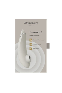 Womanizer Premium 2 - Бесконтактный клиторальный стимулятор, бежевый