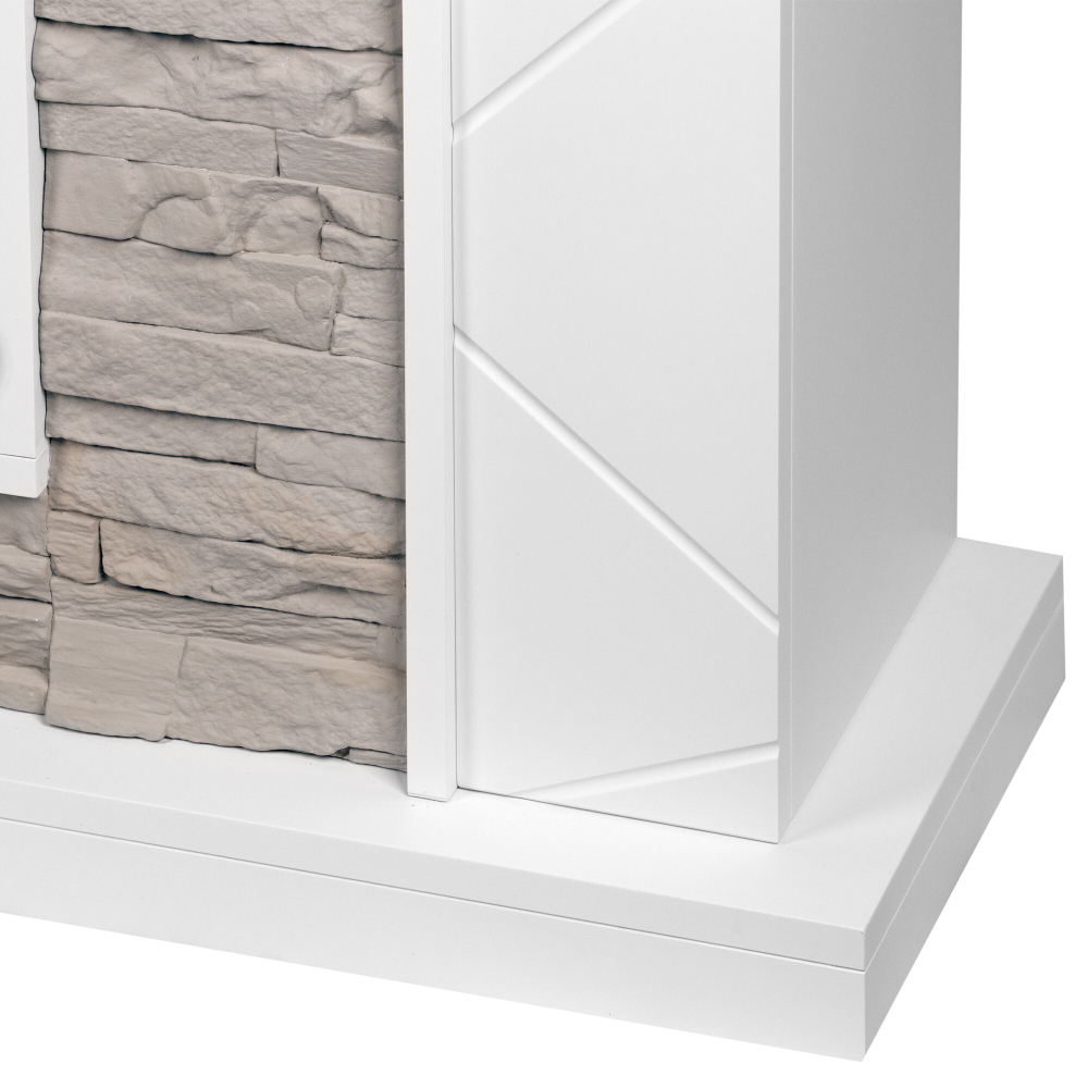 Каминокомплект: Очаг Electrolux EFP/P-2520LS N, портал Miami 25 белый, серый