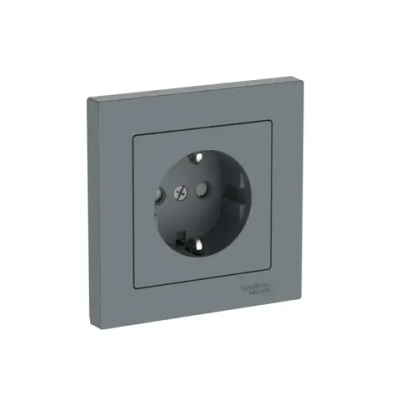 ATLASDESIGN РОЗЕТКА с заземлением со шторками, 16А, в сборе, быстрозажим. клем., ГРИФЕЛЬ
