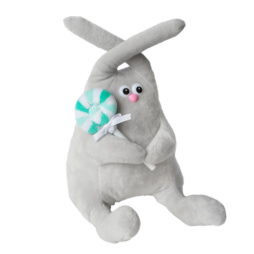 Купить Мягкая игрушка "Ушастик с леденцом" 25см