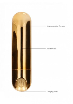 Перезаряжаемая мощная вибропуля, золотистый