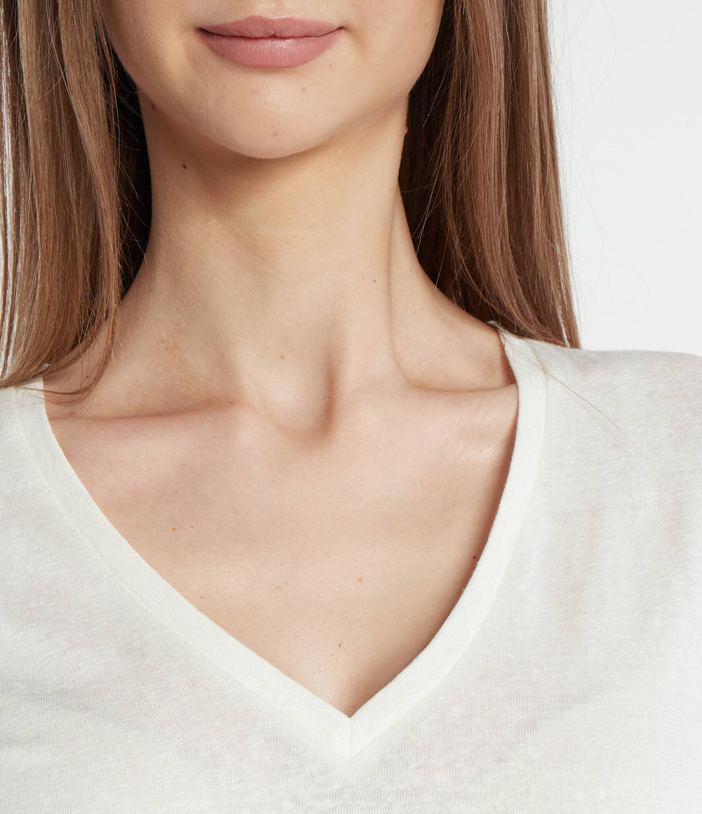 Льняная футболка BRUNATE Weekend MaxMara - экрю(159410926)