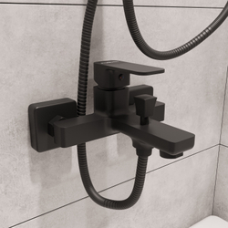 Смеситель для ванны с душем STWORKI Мосс S43100BK матовый чёрный