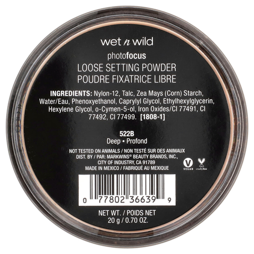 wet n wild, PhotoFocus ™, фиксирующая пудра для расслоения, глубина 522B, 20 г (0,70 унции)