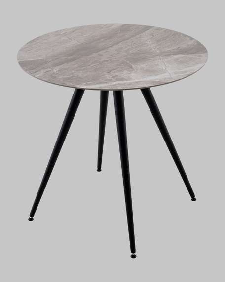 Стол Ники круглый столешница керамика Italian light grey 800