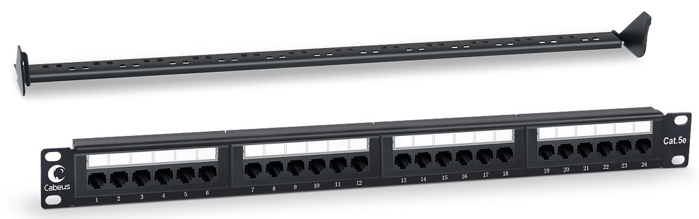 Патч-панель  Cabeus PL-24-Cat.5e-Dual